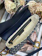 Colestore Dior Medium Soft Saddle Bag with Strap Blue Dior Oblique Jacquard and Smooth Calfskin 24 x 20 x 7 cm - 5