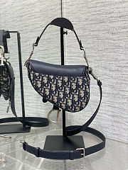 Colestore Dior Mini Saddle Bag with Strap Blue Dior Oblique Jacquard and Smooth Calfskin 19 x 15 x 6 cm - 6