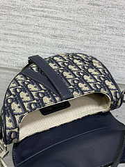 Colestore Dior Mini Saddle Bag with Strap Blue Dior Oblique Jacquard and Smooth Calfskin 19 x 15 x 6 cm - 3