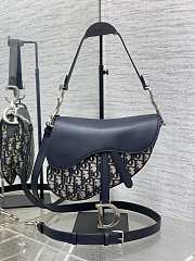 Colestore Dior Medium Saddle Bag with Strap Blue Dior Oblique Jacquard and Smooth Calfskin 24 x 18 x 6 cm - 1