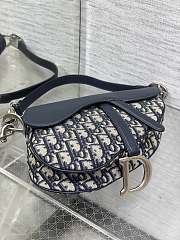 Colestore Dior Medium Saddle Bag with Strap Blue Dior Oblique Jacquard and Smooth Calfskin 24 x 18 x 6 cm - 6