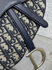 Colestore Dior Medium Saddle Bag with Strap Blue Dior Oblique Jacquard and Smooth Calfskin 24 x 18 x 6 cm - 5