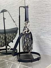 Colestore Dior Medium Saddle Bag with Strap Blue Dior Oblique Jacquard and Smooth Calfskin 24 x 18 x 6 cm - 2