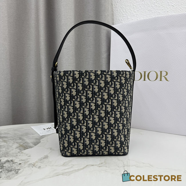 Colestore Dior Small Diorstar Bucket Bag Blue Dior Oblique Jacquard 20 x 24 x 15 cm - 1