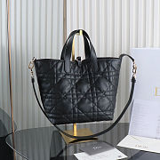 Colestore Dior Medium Dior Toujours Vertical Tote Bag Black Macrocannage Calfskin 20x18.5x22cm - 4