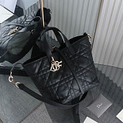 Colestore Dior Medium Dior Toujours Vertical Tote Bag Black Macrocannage Calfskin 20x18.5x22cm - 2