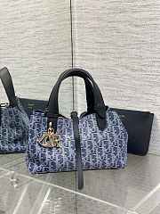 Colestore Dior Small Dior Toujours Bag Blue Denim Dior Oblique Jacquard 23x15x15cm - 1