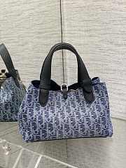 Colestore Dior Small Dior Toujours Bag Blue Denim Dior Oblique Jacquard 23x15x15cm - 5