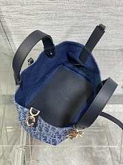 Colestore Dior Small Dior Toujours Bag Blue Denim Dior Oblique Jacquard 23x15x15cm - 4