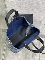 Colestore Dior Medium Dior Toujours Bag Blue Denim Dior Oblique Jacquard 28.5x19x21cm - 4