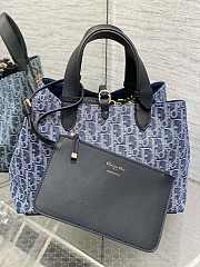 Colestore Dior Medium Dior Toujours Bag Blue Denim Dior Oblique Jacquard 28.5x19x21cm - 5