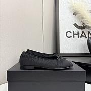 Colestore Chanel Ballerina Shoes Embroidered Fabric & Grosgrain Fabric Black - 1