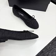 Colestore Chanel Ballerina Shoes Embroidered Fabric & Grosgrain Fabric Black - 2