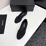 Colestore Chanel Ballerina Shoes Embroidered Fabric & Grosgrain Fabric Black - 4
