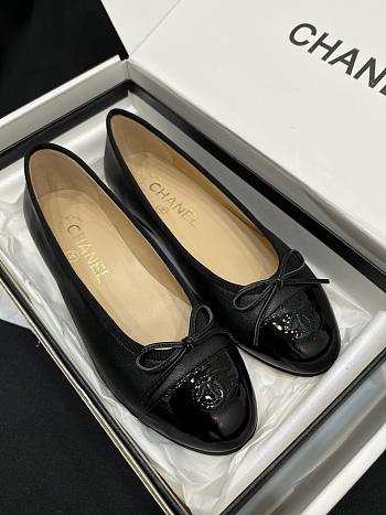 Colestore Chanel Ballerina Shoes Lambskin & Glossy Calfskin Black