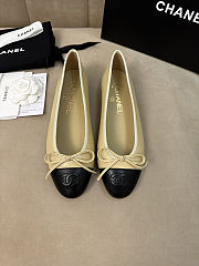 Colestore Chanel Ballerina Shoes Sheepskin Beige & Black - 1