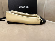 Colestore Chanel Ballerina Shoes Sheepskin Beige & Black - 2