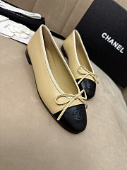 Colestore Chanel Ballerina Shoes Sheepskin Beige & Black - 3