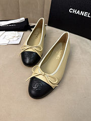 Colestore Chanel Ballerina Shoes Sheepskin Beige & Black - 4