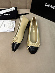 Colestore Chanel Ballerina Shoes Sheepskin Beige & Black - 5