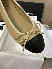 Colestore Chanel Ballerina Shoes Sheepskin Beige & Black - 6