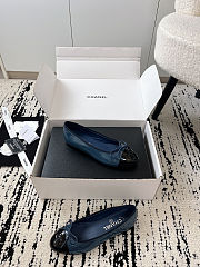 Colestore Chanel Ballerina Shoes Glossy calfskin Navy Blue & Black - 5