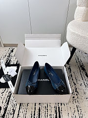 Colestore Chanel Ballerina Shoes Glossy calfskin Navy Blue & Black - 3