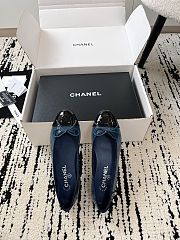 Colestore Chanel Ballerina Shoes Glossy calfskin Navy Blue & Black - 2
