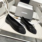 Colestore Chanel Ballerina Shoes Sequin & Grosgrain Black - 6
