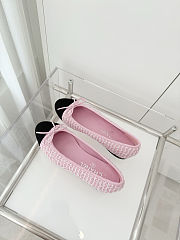 Colestore Chanel Ballerina Shoes Tweed & Grosgrain Pink, Black & White - 4