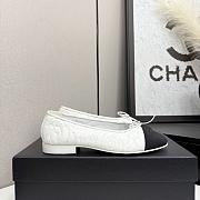 Colestore Chanel Ballerina Shoes Embroidered Fabric & Grosgrain Fabric Black & White - 1