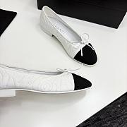 Colestore Chanel Ballerina Shoes Embroidered Fabric & Grosgrain Fabric Black & White - 4