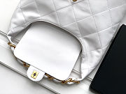 Colestore Chanel Maxi Hobo Bag Glossy Calfskin & Gold Metal White 34x36x12cm - 4