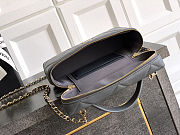Colestore Chanel Vanity with Chain Grained Shiny Calfskin & Gold-Tone Metal Dark Grey 17x19.5x5cm - 4