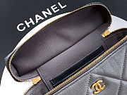 Colestore Chanel Vanity with Chain Grained Shiny Calfskin & Gold-Tone Metal Dark Grey 17x19.5x5cm - 3