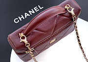 Colestore Chanel Vanity with Chain Grained Shiny Calfskin & Gold-Tone Metal Burgundy 17x19.5x5cm - 6