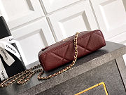 Colestore Chanel Vanity with Chain Grained Shiny Calfskin & Gold-Tone Metal Burgundy 17x19.5x5cm - 4