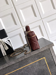 Colestore Chanel Vanity with Chain Grained Shiny Calfskin & Gold-Tone Metal Burgundy 17x19.5x5cm - 3