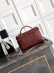 Colestore Chanel Vanity with Chain Grained Shiny Calfskin & Gold-Tone Metal Burgundy 17x19.5x5cm - 2