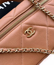 Colestore Chanel Vanity with Chain Grained Shiny Calfskin & Gold-Tone Metal Caramel 17x19.5x5cm - 2