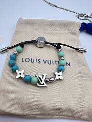 Colestore Louis Vuitton Beads Gunmetal Tone Cord Bracelet  - 4
