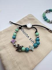Colestore Louis Vuitton Beads Gunmetal Tone Cord Bracelet  - 3