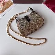 Colestore Gucci Jackie Notte Trummed Crystal Embellished Small Shoulder Bag 19.5x18x3.5 cm - 6