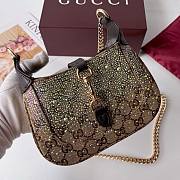 Colestore Gucci Jackie Notte Trummed Crystal Embellished Small Shoulder Bag 19.5x18x3.5 cm - 2