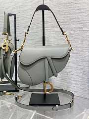 Colestore Dior Saddle Bag with Strap Stone Gray Grained Calfskin 25.5 x 20 x 6.5 cm - 1