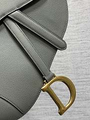 Colestore Dior Saddle Bag with Strap Stone Gray Grained Calfskin 25.5 x 20 x 6.5 cm - 6