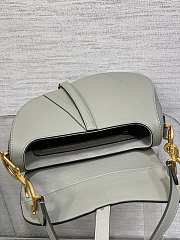Colestore Dior Saddle Bag with Strap Stone Gray Grained Calfskin 25.5 x 20 x 6.5 cm - 3