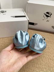 Colestore Chanel Ballerina Shoes Silk Satin Fabric Blue - 5
