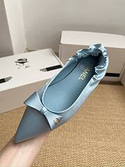 Colestore Chanel Ballerina Shoes Silk Satin Fabric Blue - 4