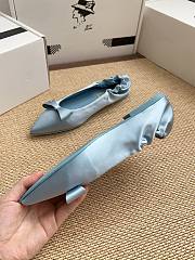 Colestore Chanel Ballerina Shoes Silk Satin Fabric Blue - 2